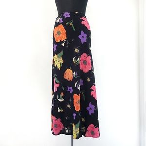 Vintage Y2K Holt Renfrew Art to Wear Wild Bloom Floral Maxi Skirt